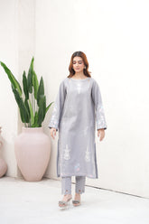 SADAF | The Cool Grey Two-Piece